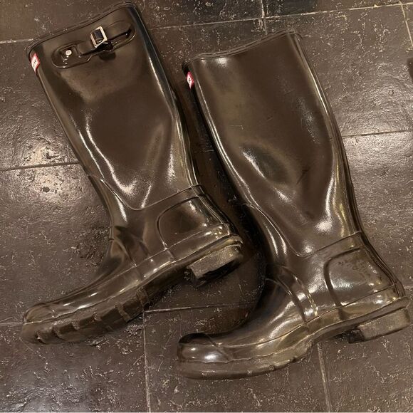 Tall Gloss Hunter boots 7M - Picture 5 of 9